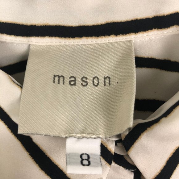 Mason Cream Striped Button Down Size 8 - Picture 5 of 6